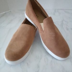 Lands End Canvas Womens Faux Suede Sneakers  10B